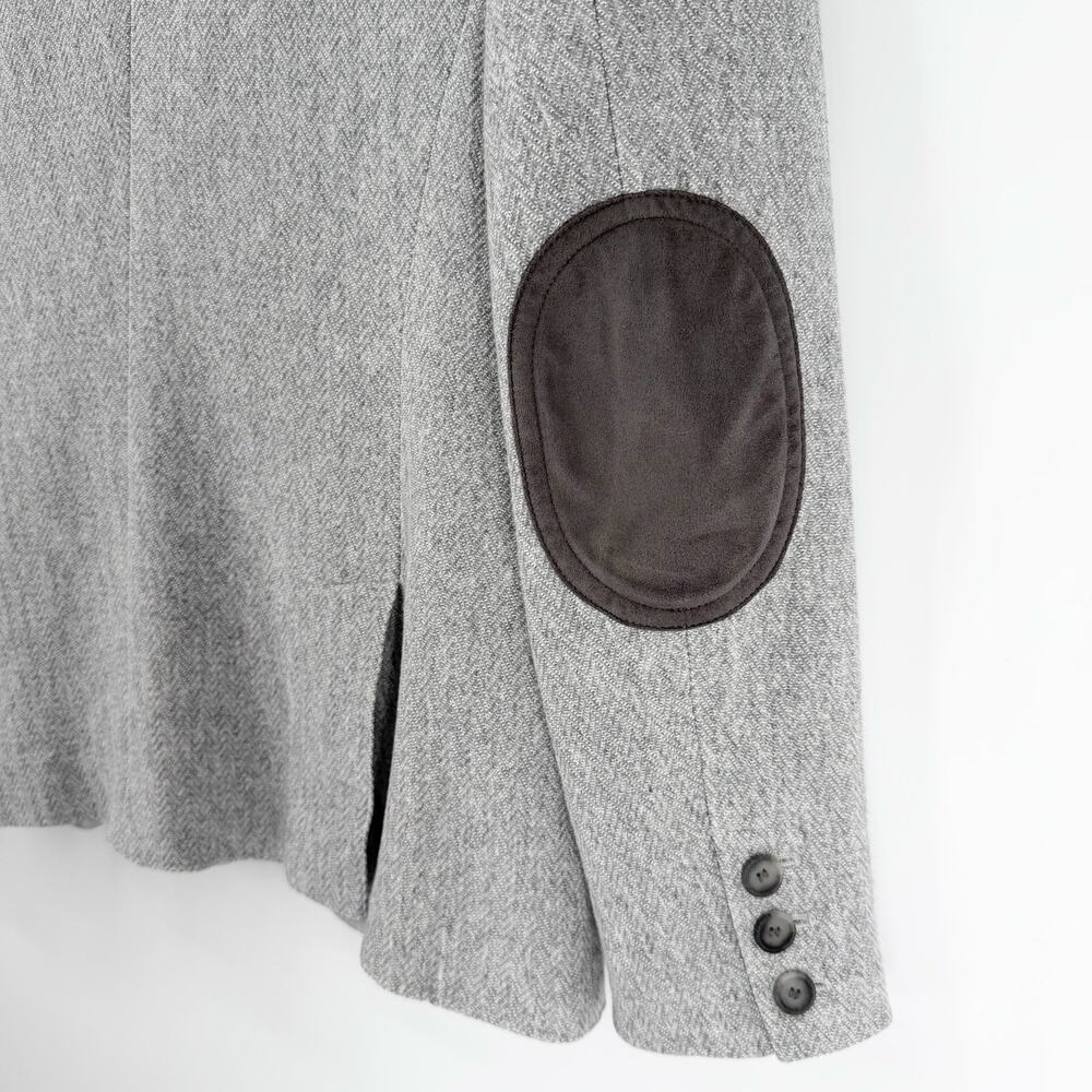 LOFT 8P Gray Herringbone Blazer Light Academia EUC Office Chic Spring Style - Picture 10 of 10
